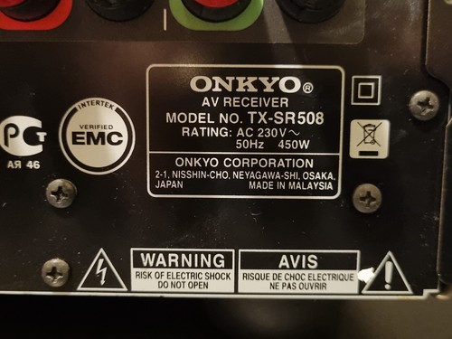 Onkyo TX-SR508 7.1CH AV Amplifier / Receiver 3D ready video upscaling Tested GC - Picture 2 of 18