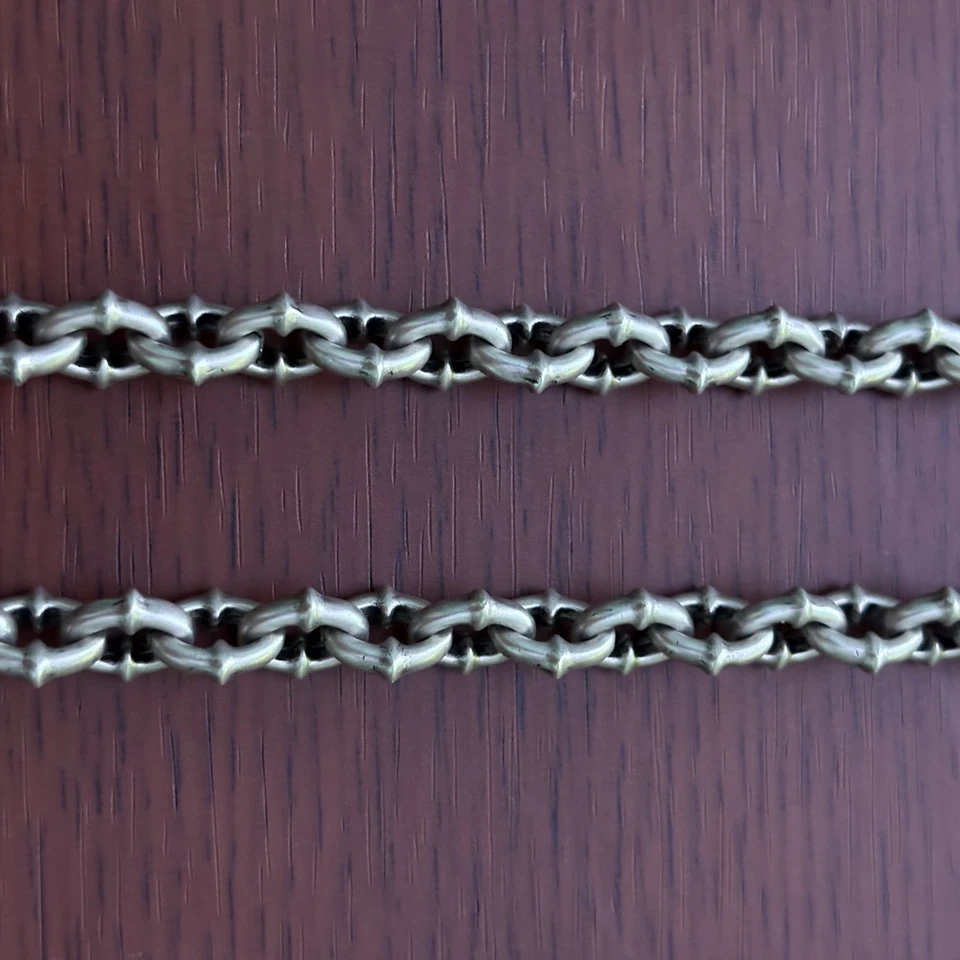 925 Sterling Silver Spike Link Chain Necklace 18” + 4” Extender 9mm 64g - Image 3 of 4