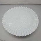 Vintage Fenton Spanish Lace Pedestal Cake Stand Milk Glass