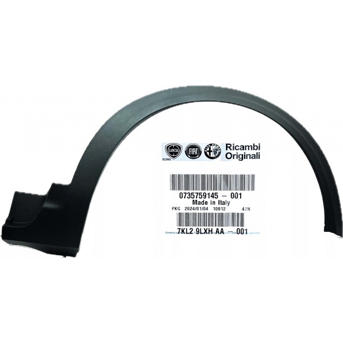 Passage de roue avant droit Fiat 500 pour réparer une aile cassée 735759145