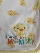 Child Of Mine Carter  s Yellow Baby Blanket I Live Mommy Ducks Embroidered