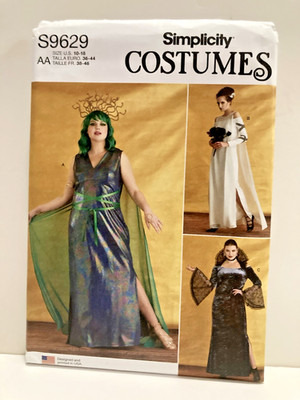 S9629 AA NEW Simplicity Pattern Sz 10-18 Uncut Medusa Bride Vampira Costumes