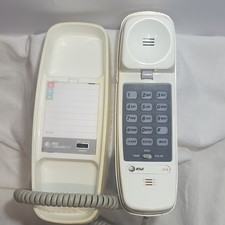 AT T Trimline 210 Corded Telephone Mute Redial Flash Tone/Pulse White