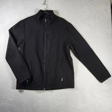 Swisstech Softshell Jacket Men’s M Black Full Zip Outdoor Windbreaker Coat
