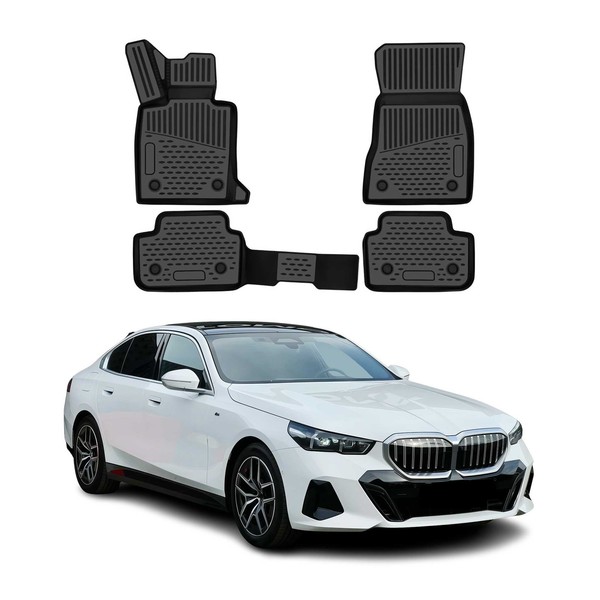 Omac Gummimatten FußMatten FüR BMW 5Er G60 Limo 2024-2026 TPE Schwarz 4Tlg-image