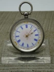 Antique Swiss Made 935 Solid Silver 36mm Fancy Dial Fob Pocket Watch c1890