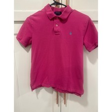 Polo Ralph Lauren Kids Pink Short Sleeve Cotton Preppy Polo Shirt Size L 14-16