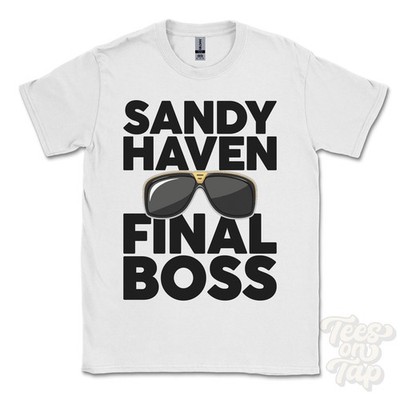 SANDY HAVEN FINAL BOSS T-SHIRT lustiges Weihnachtsgeschenk Port Erroll Aberdeenshire