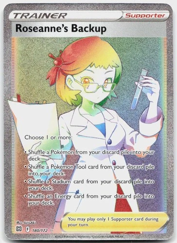 Roseanne's Backup 180/172 Rainbow Rare Brilliant Stars Pokemon Near Mint