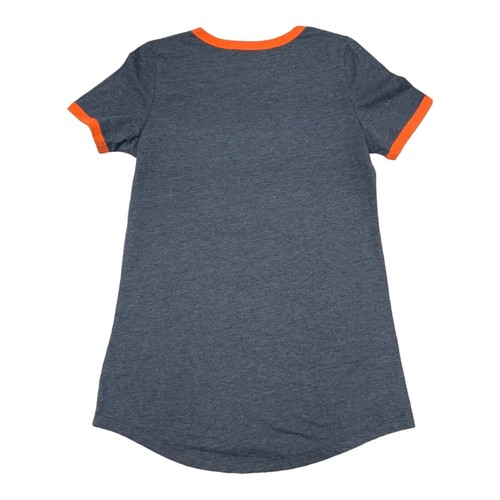 MLB Detroit Tigers Women's Heather Blue Bi-Blend Ringer T-Shirt, X-Small - Picture 2 of 3