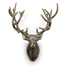 Majestic Deer Head Wall Decor Aluminum Home Decorative Collectible