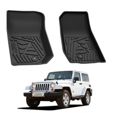 3d Tpe Front 1st Row Floor Liner For 2007-2013 Jeep Wrangler Floor Mats Non Slip
