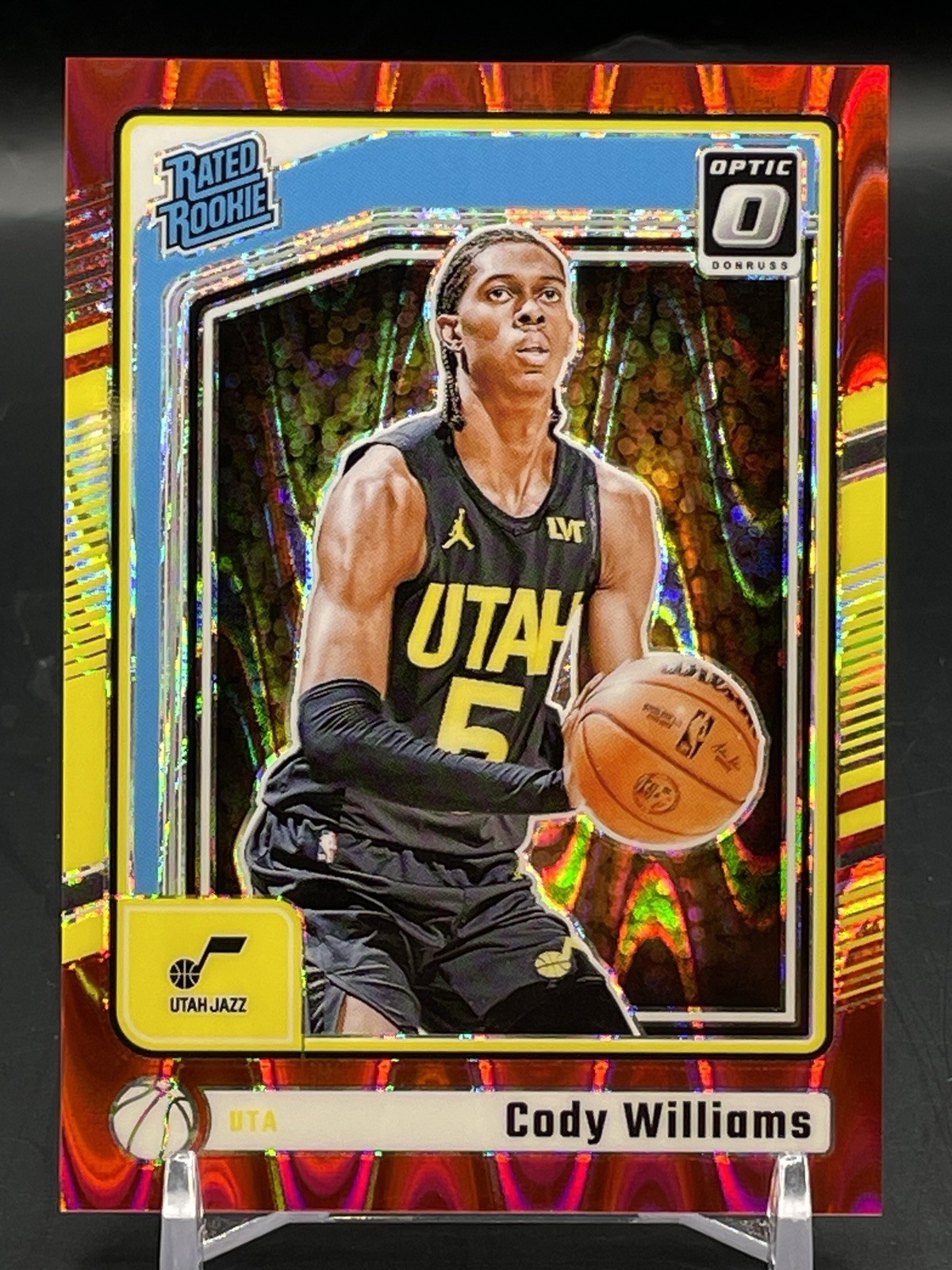 2024-25 Donruss Optic - Rated Rookie, Cody Williams #298 Red Seismic, 31/149