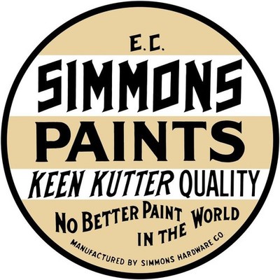 E.C. Simmons KEEN KUTTER Quality Paint NEW METAL SIGN: 12'' Dia. Round