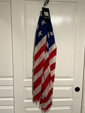 Nike USA Flag Stars Scarf Wrap w/ Fringe Logo One Size Red/White/Blue