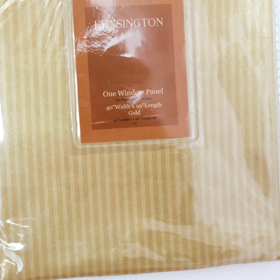 Nuevo panel de ventana Kensington cortina a rayas dorado 40 x 96 pulgadas Foto 3 de 4