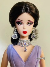 Handmade Rhinestone Earrings Necklace Jewelry Set For Fashion Integrity Doll 1/6
