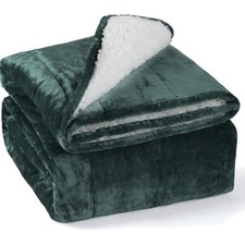 Cozy 15lbs Weighted Blanket Queen Size - Soft Flannel  Sherpa, Machine Washable