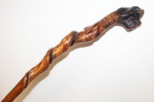 Vintage Hand Carved Wood Walking Stick Cane Shillelagh Staff Gnarled Knobby 48"