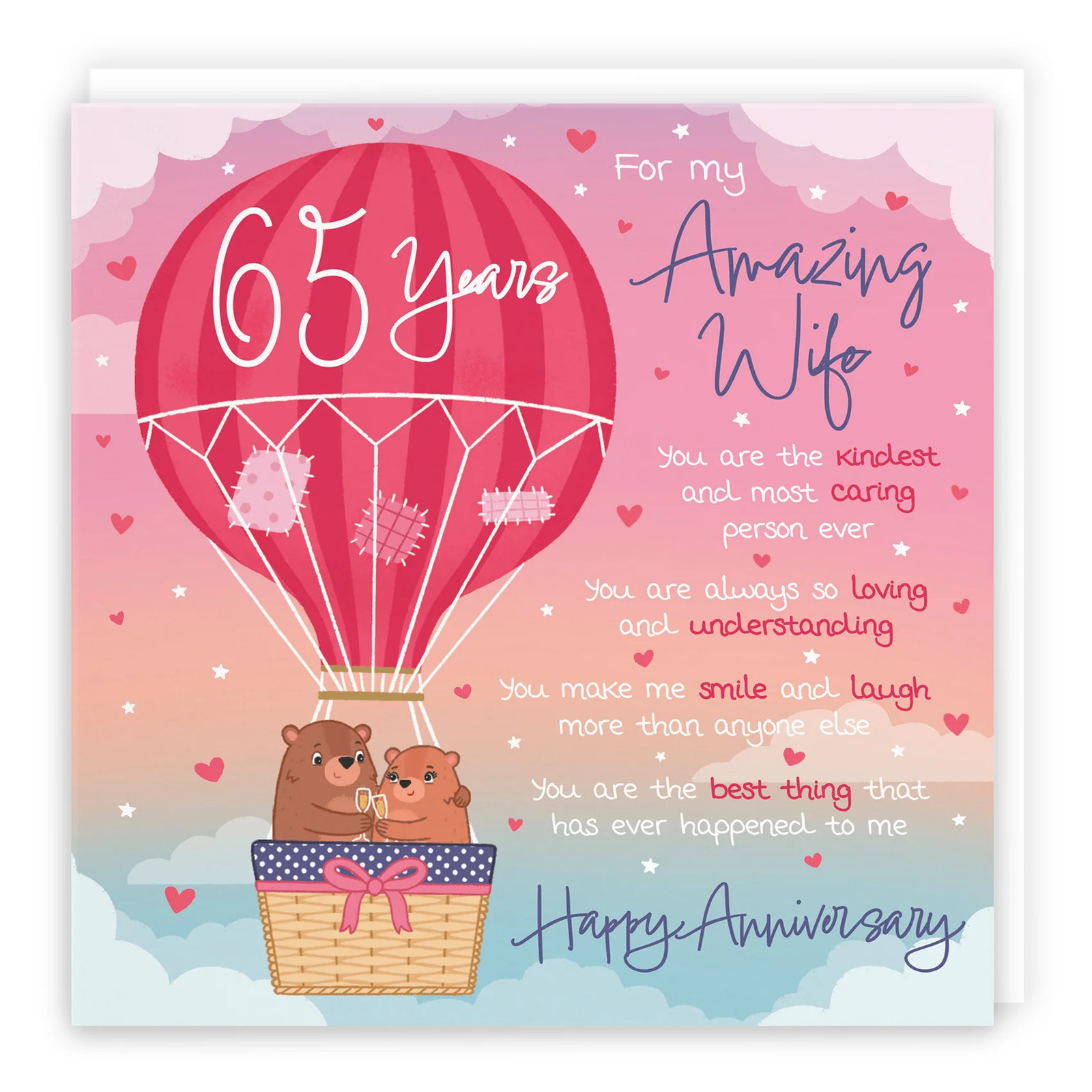 65th Wife Anniversary Poem Card Love Is In The Air Cute Bears