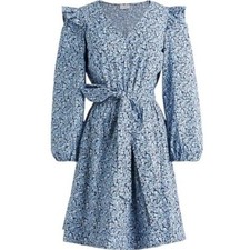 J.Crew Blue Cotton Puff-sleeve Mini Dress, XS SRP: $100 