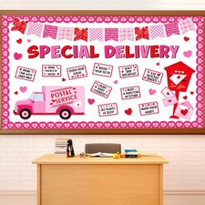 68 PCS Valentines Day Bulletin Board Set Classroom Border Paper Cutouts Wall
