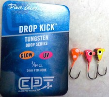 3 CLAM DAVE GENTZ DROPKICK TUNGSTEN ICE FISHING CRAPPIE BLUEGILL PERCH LURES