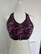 Under Armour Women s Medium Sports Bra Purple Black High Impact Crossback Padded
