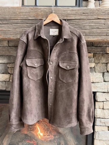 Freenote Cloth Packard Goatskin Suede Western Shirt Jacket Chocolate XXL USA - product listing photo