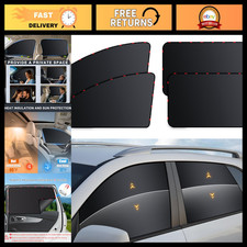 Magnetic Car Window Shades 4-Pack, UV Protection Curtains for Camping Travel