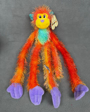 Aurora Mojo Orange Hanging Monkey Plush Shaggy Long Arms 26040 - All Tags