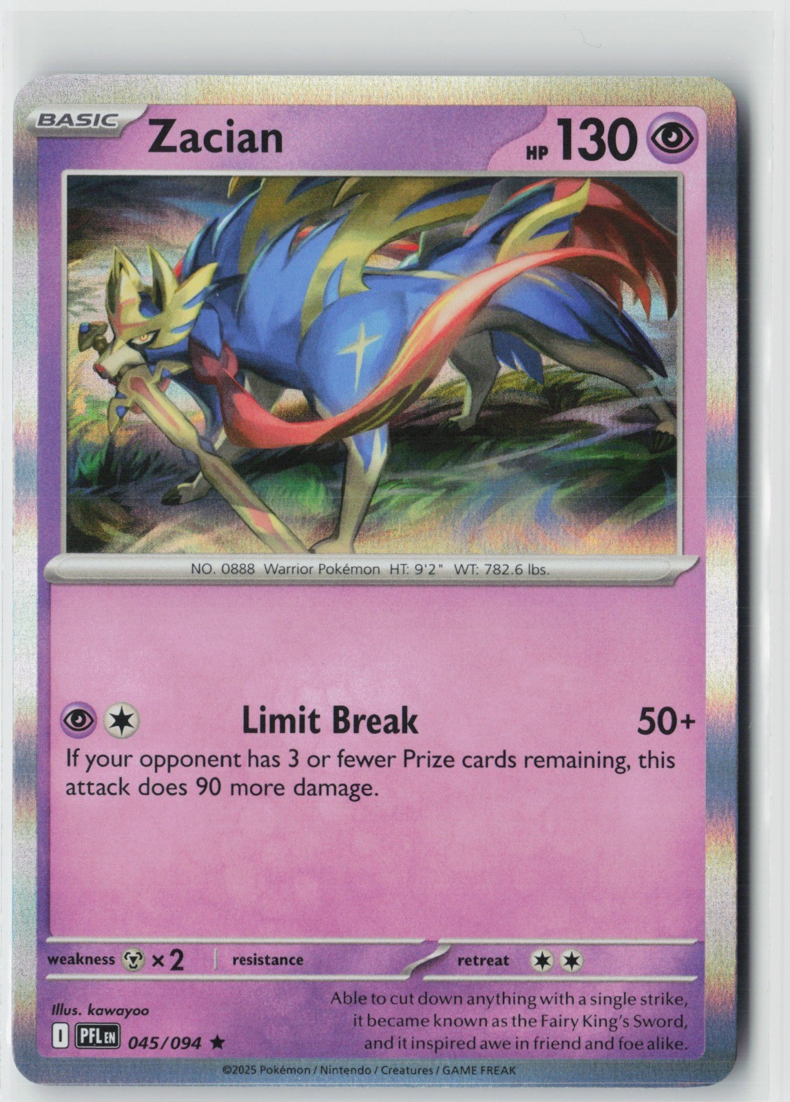 Zacian - Holo Rare ME02: Phantasmal Flames 045/094 NM