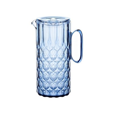 Guzzini, Vanity Collection Pitcher with Lid 11.3H, Blue Drinkware Tableware