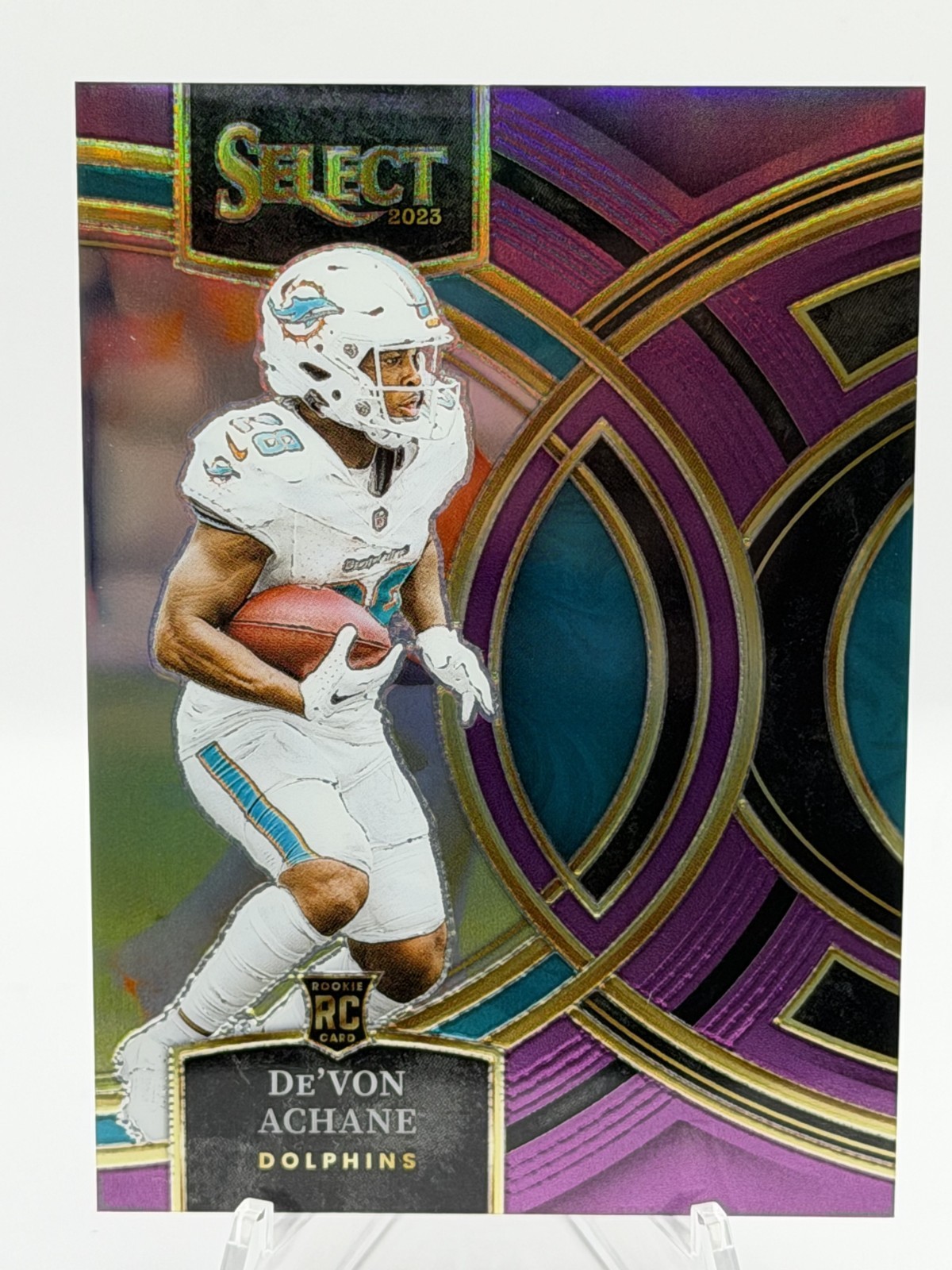 2023 Select Football #176 De'Von Achane ROOKIE Purple Prizm /75 Miami Dolphins