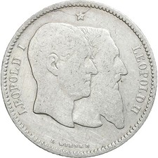 [#1116164] BELGIUM, Franc, 1880, KM #38, VF, Silver, 4.81