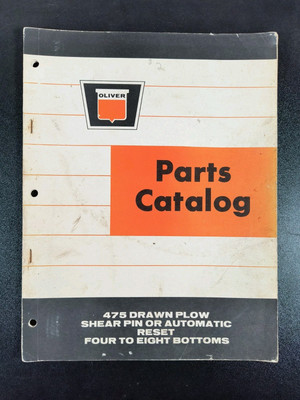 Vintage Oliver Tractor Co 475 Drawn Plow Operators Manual Dealer Parts Catalog
