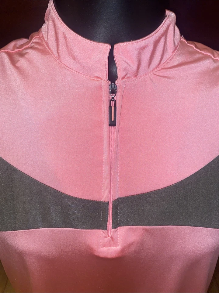 Женский топ для гольфа JAMIE SADOCK розовый и серый 1/4 на молнии без рукавов размер маленький - Изображение 3 из 4