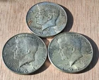 Lot of 3 1964 Kennedy Half Dollars 90% Silver