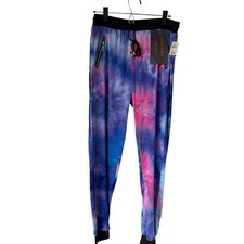 AE City Womens 1X Tie Dye Jogger Pants Blue Pink Drawstring Athleisure NWT