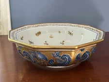 BONWIT TELLER MADE IN ITALY BLUE GILT CENTERPIECE BOWL 1970S POSS RICHARD GINORI
