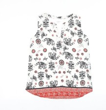 Womens UK Size S LOFT White Basic Tank