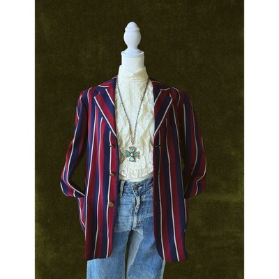 1960s Saks Fifth Avenue Striped Blazer made in UK Rock and Roll M