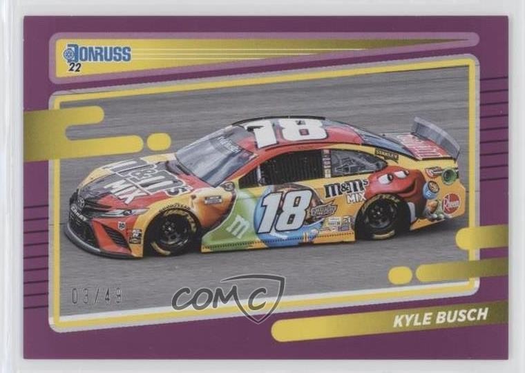 2022 Panini Donruss NASCAR Cars Purple 3/49 Kyle Busch #46 0sf1
