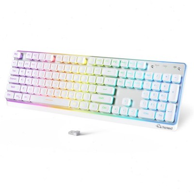FREEWOLF M104 Wireless Gaming Keyboard RGB 4000MAH Metal Panel Wired/Bluetooth