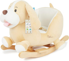 Cane a Dondolo Animale Peluche 'Sam' | Sedia a Dondolo per Bambini Con Cintura D