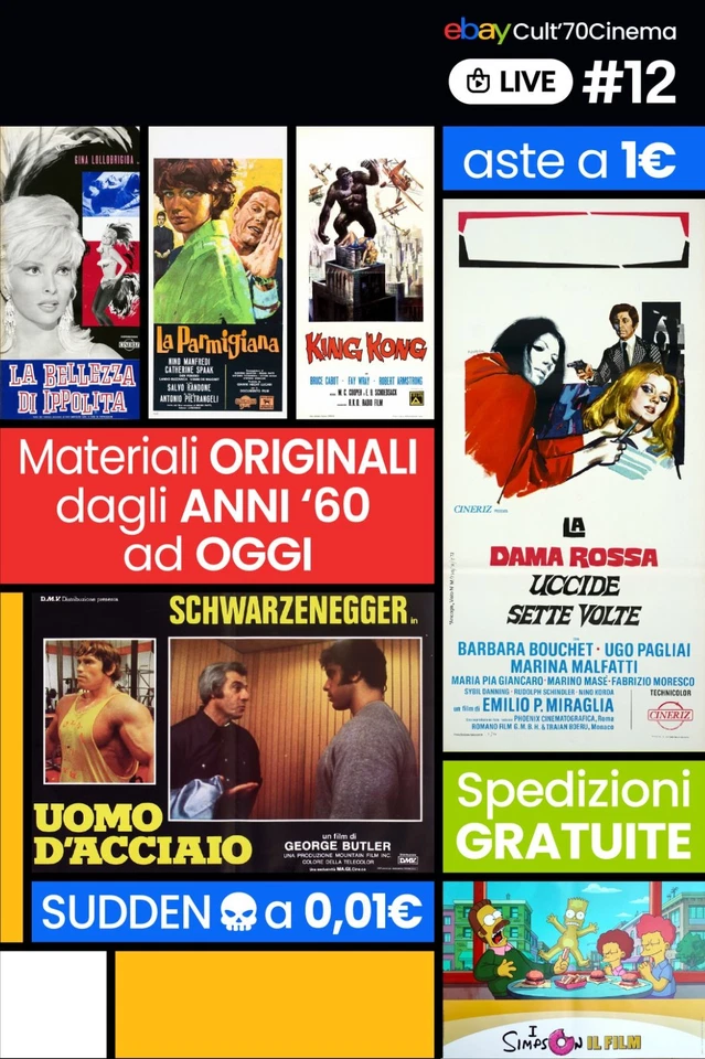 #12 LIVE - Cult70Cinema - Archivio Cinema Vintage Aste da 1€ + Sudden Death