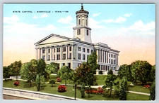 c1940s State Capitol Nashville TN Architecture Linen Postcard