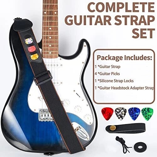 Correas para guitarra acústica eléctrica y bajo con 3 púas de guitarra - Bild 6 von 6