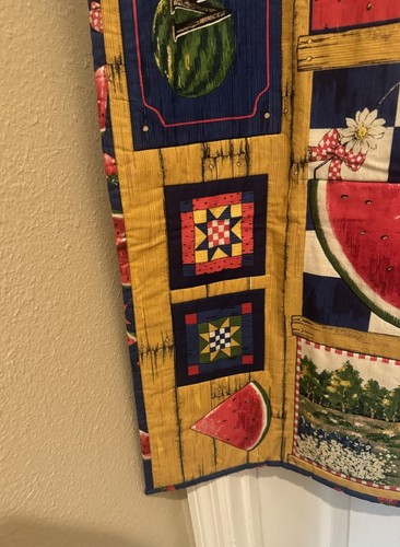Watermelon Quilt Tapestry, Watermelon Valence, Handmade Watermelon Wall Quilt - Picture 7 of 18