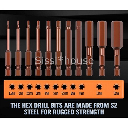 23X Hex Head Magnetic Screw Driver Bit Set Allen Key Impact Power Extension S2 - Picture 3 of 12